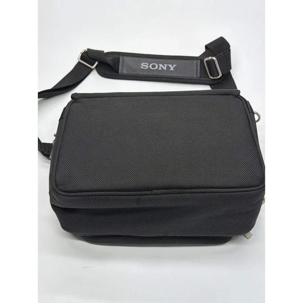 Sony Handycam Camera Bag Black Nylon Padded Shoulder Strap‎ Video Case Messenger